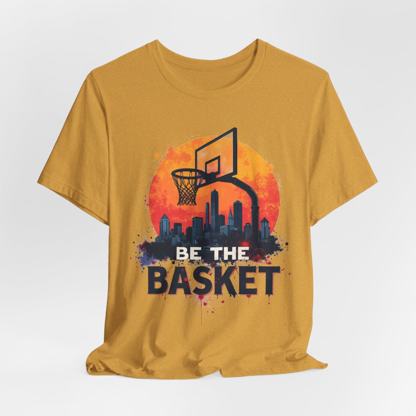 BE THE BASKET Basketball Skyline Sunset 3, Basketball Unisex T-Shirt