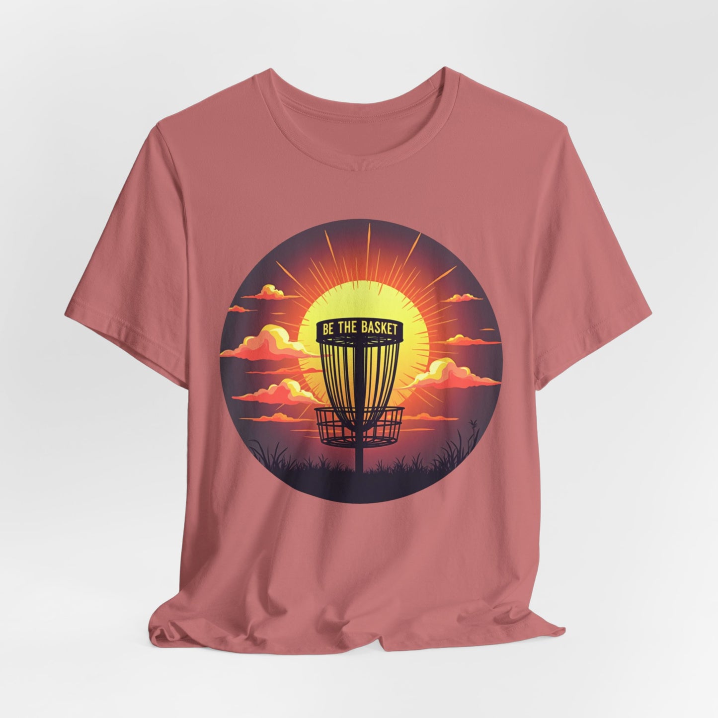 BE THE BASKET Disc Golf Sunset 1 Unisex T-Shirt, DISC GOLF SHIRT
