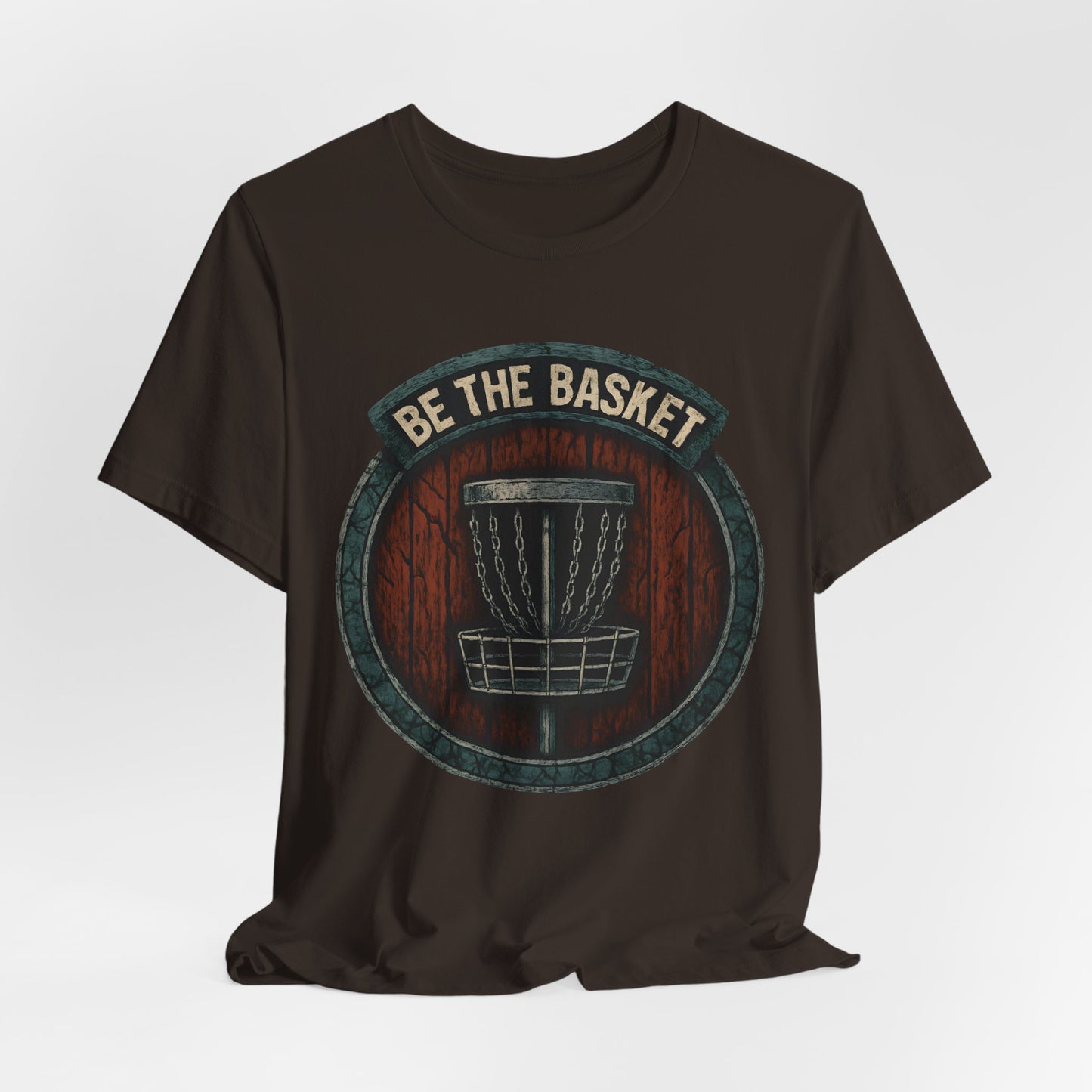 BE THE BASKET Disc Golf Shield 1, Unisex T-Shirt, Disc Golf Shirt