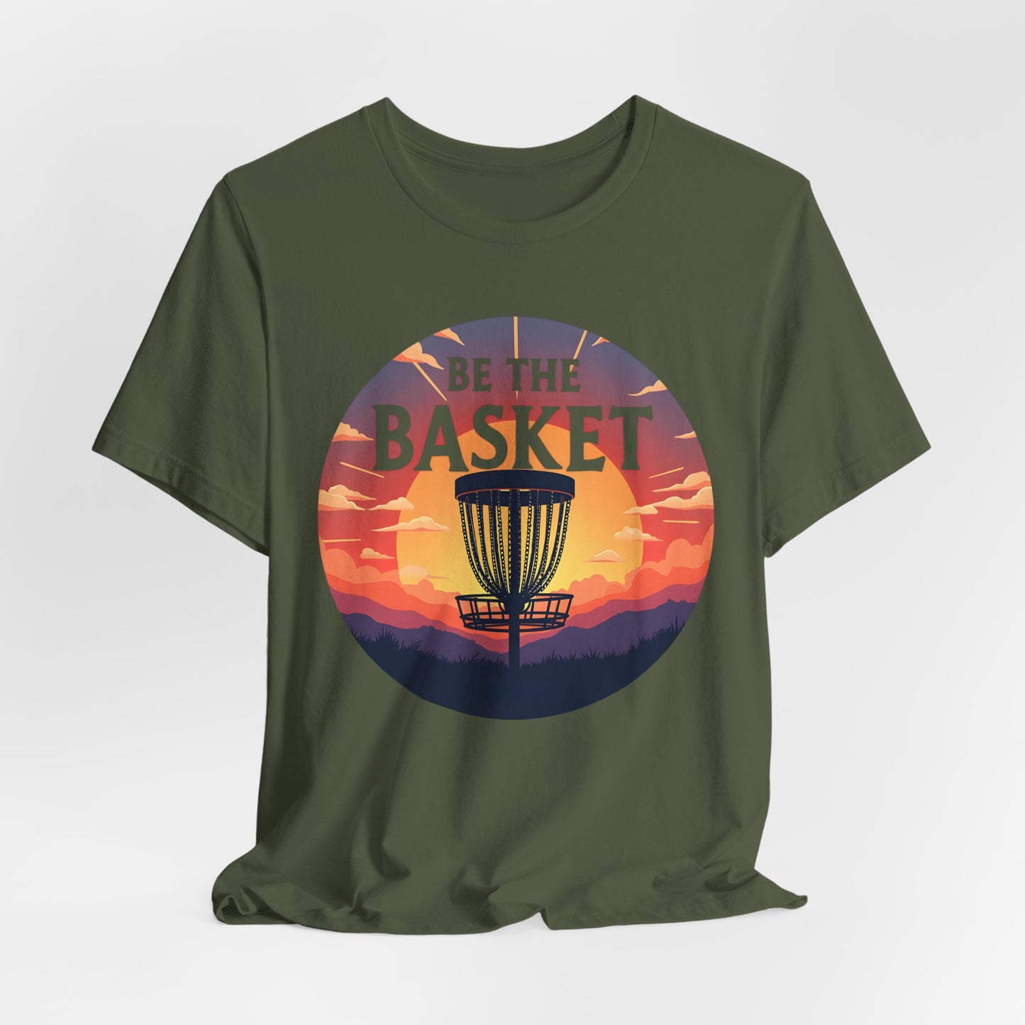 BE THE BASKET Disc Golf Sunset 4 Unisex T-Shirt, DISC GOLF SHIRT