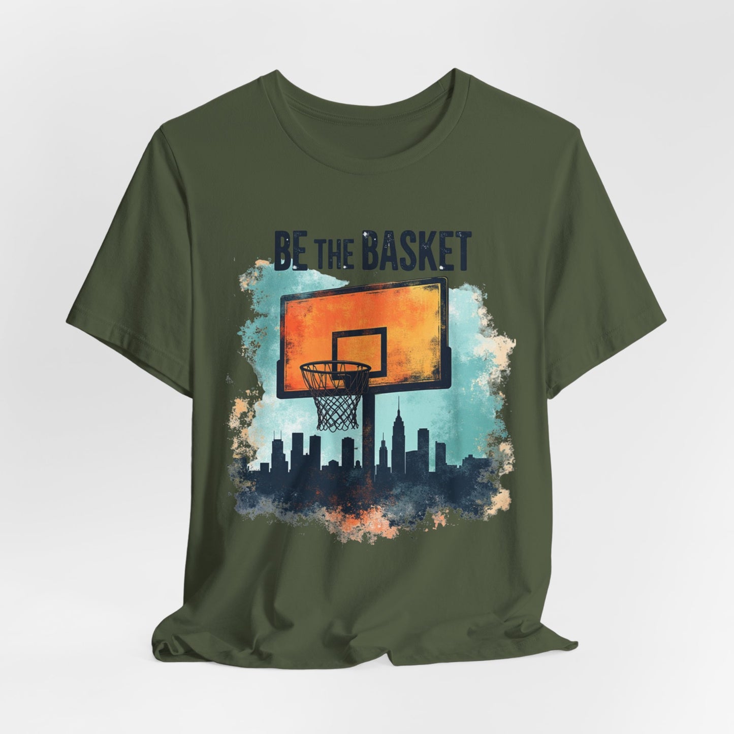 BE THE BASKET Basketball Skyline Sunset 2, Basketball Unisex T-Shirt