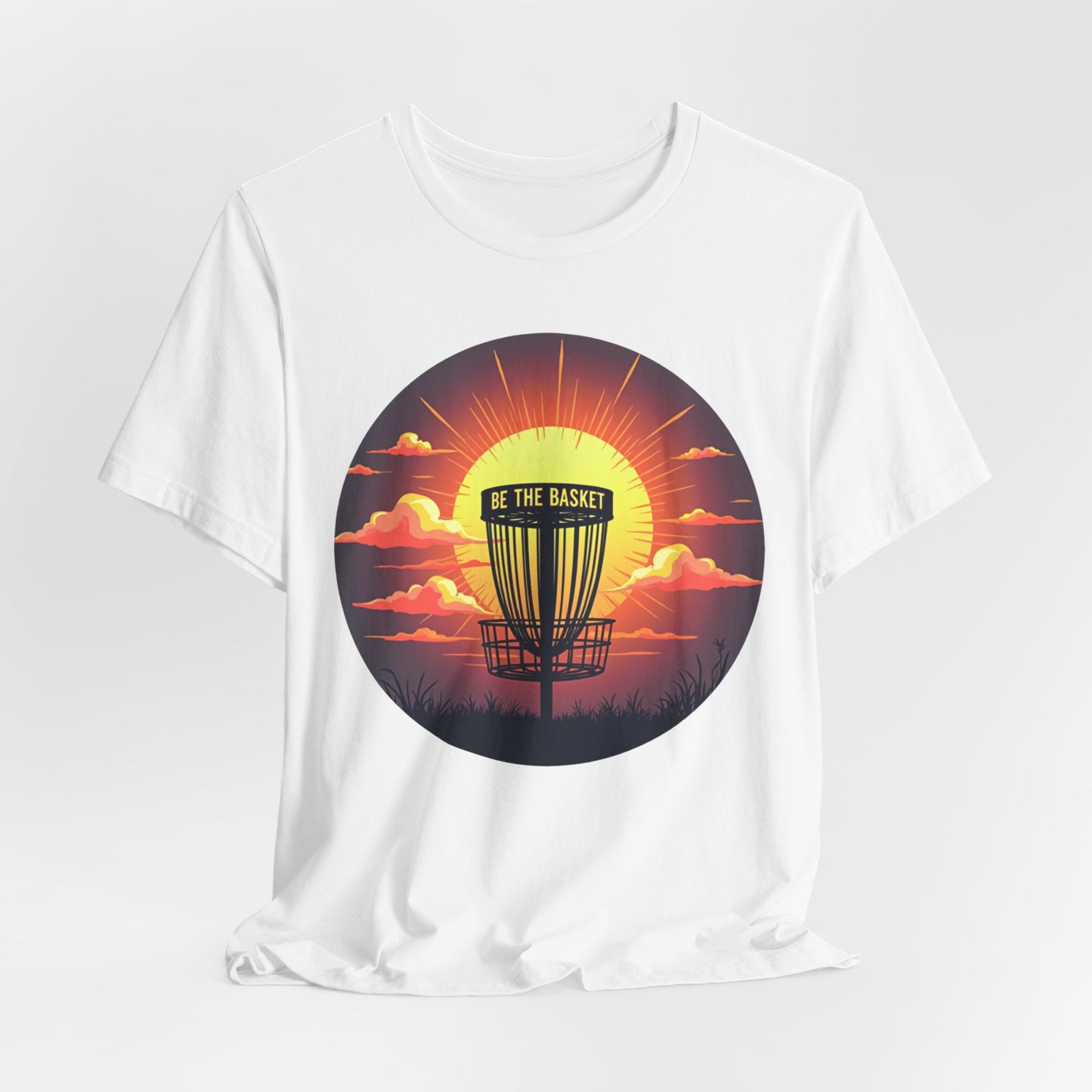 BE THE BASKET Disc Golf Sunset 1 Unisex T-Shirt, DISC GOLF SHIRT