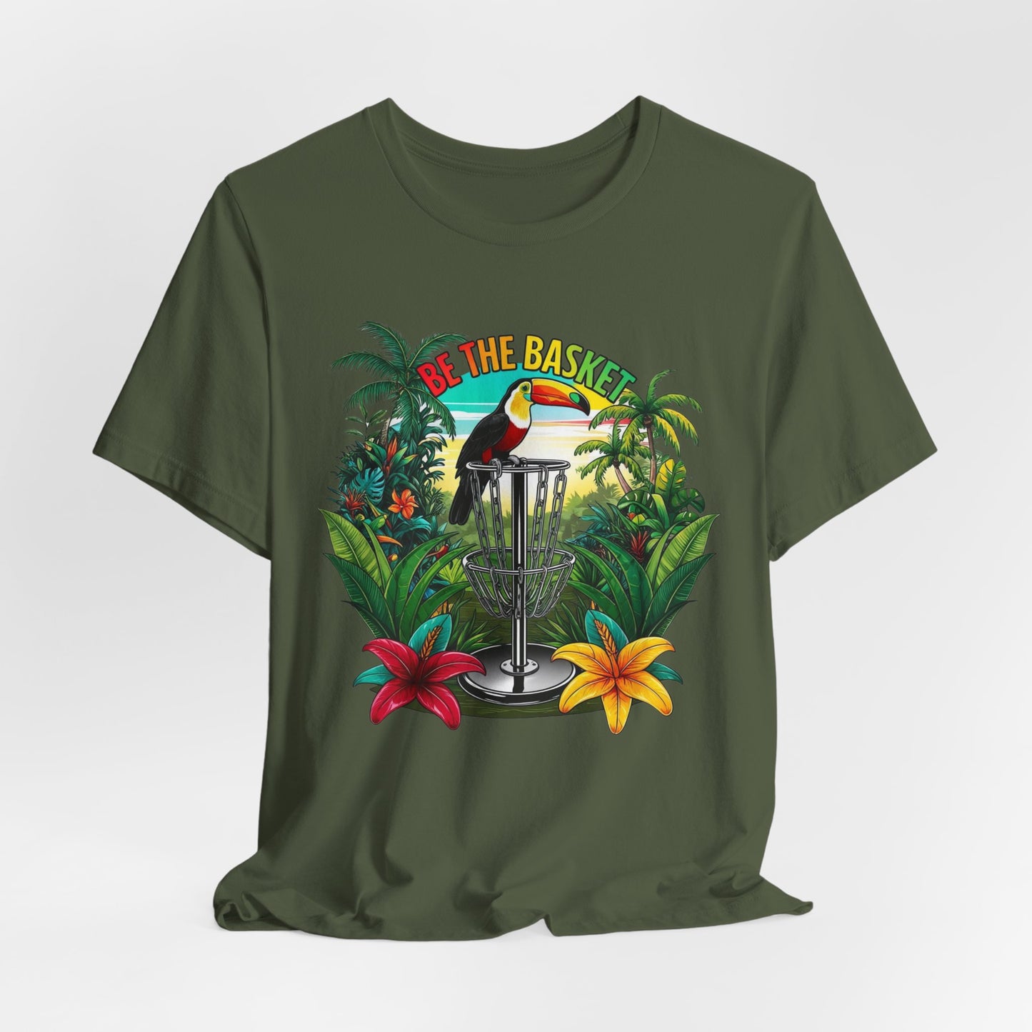 BE THE BASKET Tropical Toucan 2 Disc Golf Unisex T-Shirt