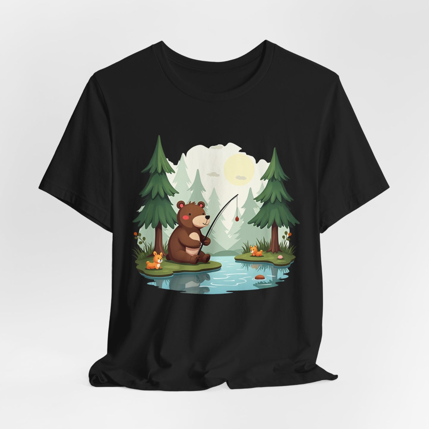 Cute Bear Fishing Unisex T-Shirt
