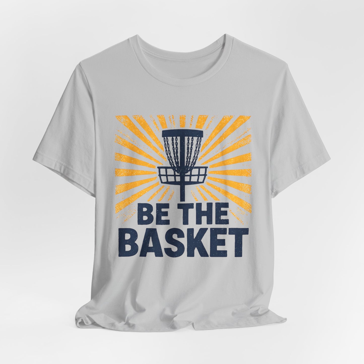 BE THE BASKET Disc Golf Blue Basket Distresses, Unisex T-Shirt, Disc Golf Shirt