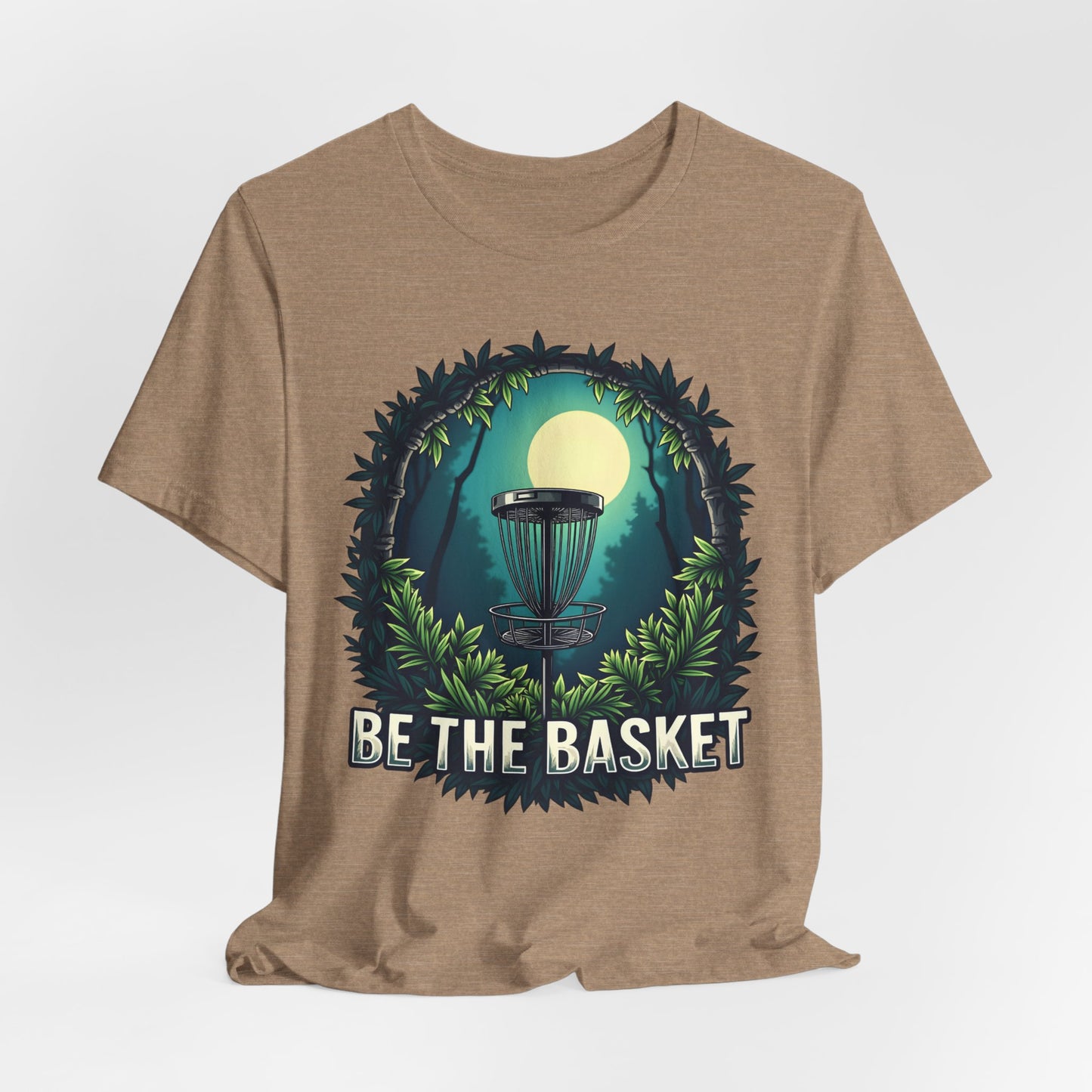 BE THE BASKET Disc Golf Jungle Night Unisex T-Shirt, DISC GOLF SHIRT