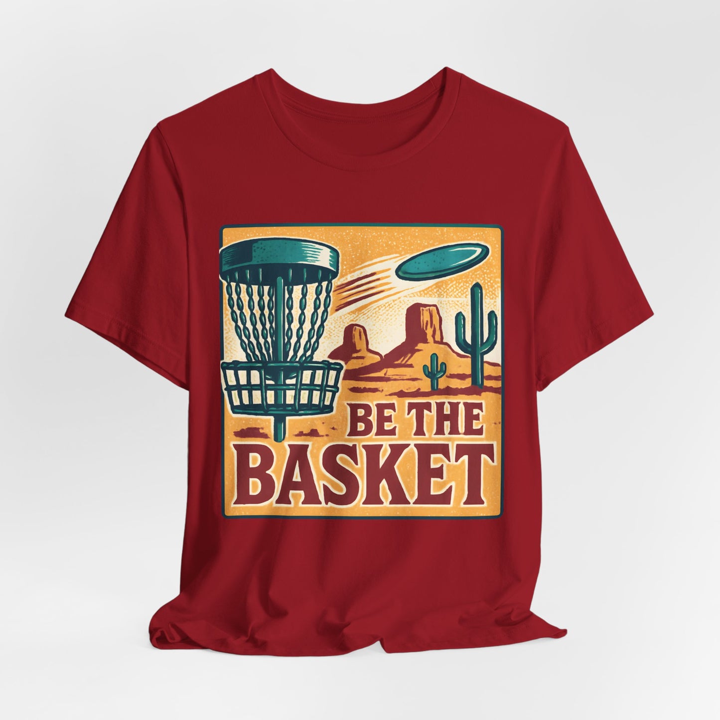 BE THE BASKET Disc Golf Desert Scene 5, Unisex T-Shirt