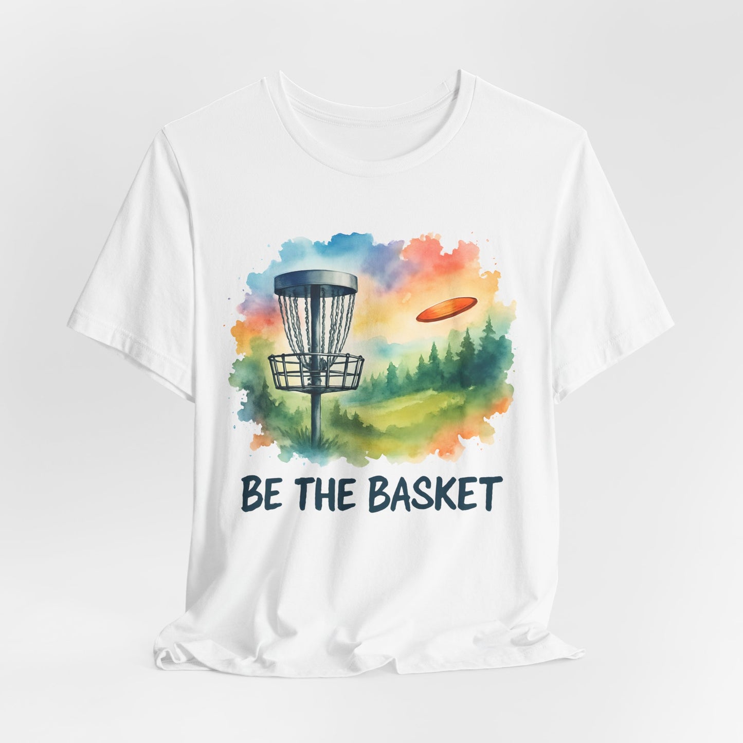 BE THE BASKET Disc Golf Basket Watercolor 2, Unisex T-Shirt
