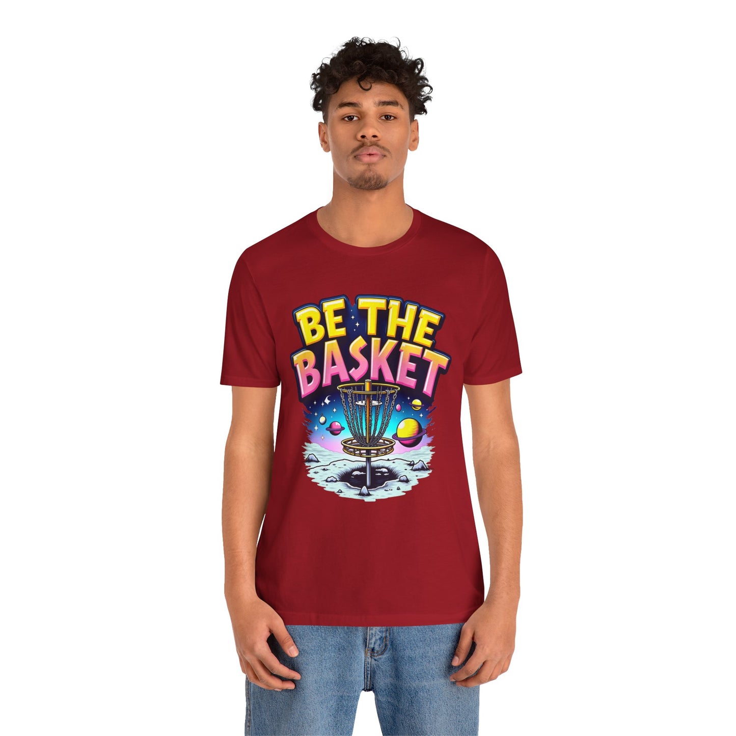BE THE BASKET Disc Golf Space Design 2, Unisex T-Shirt, Disc Golf Shirt