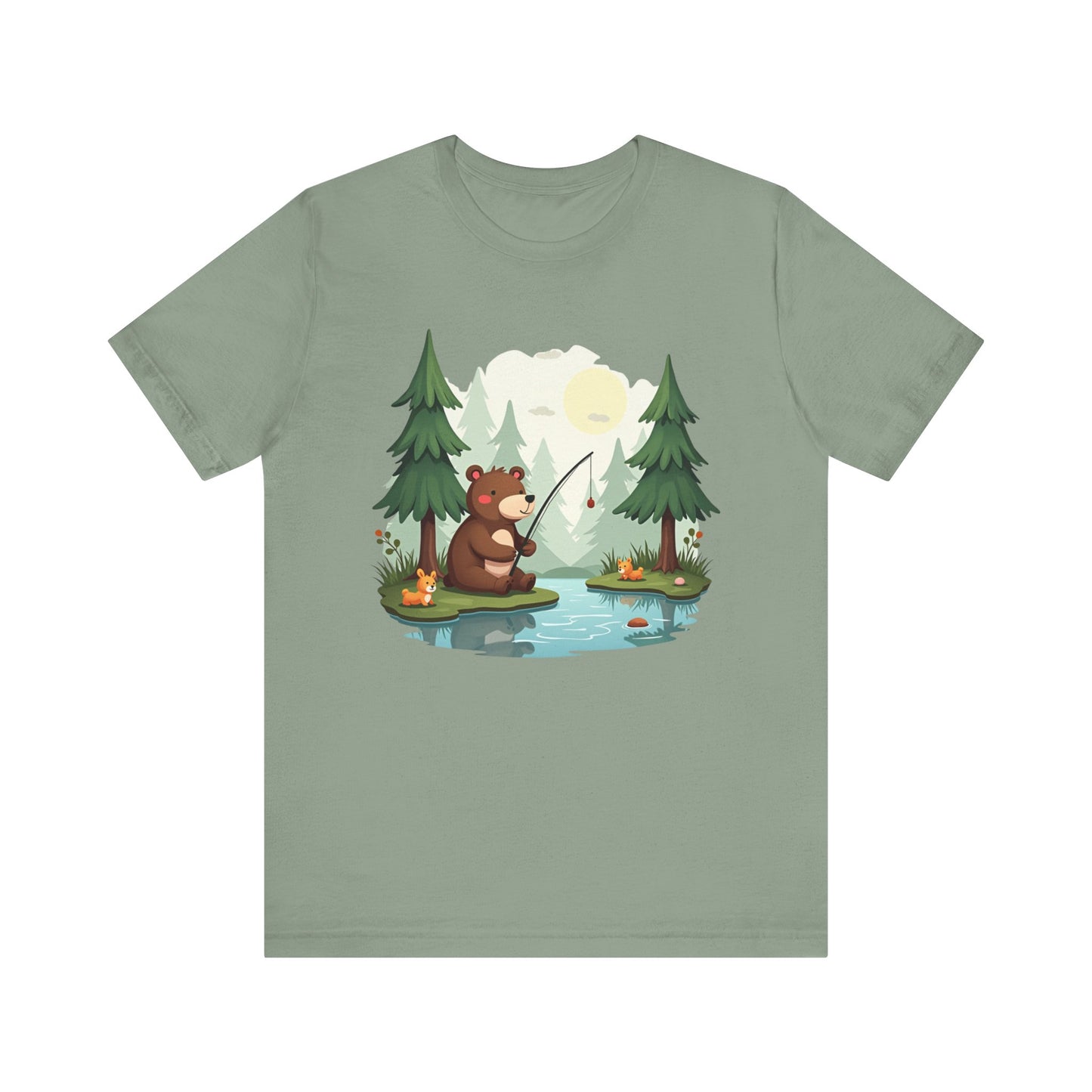 Cute Bear Fishing Unisex T-Shirt
