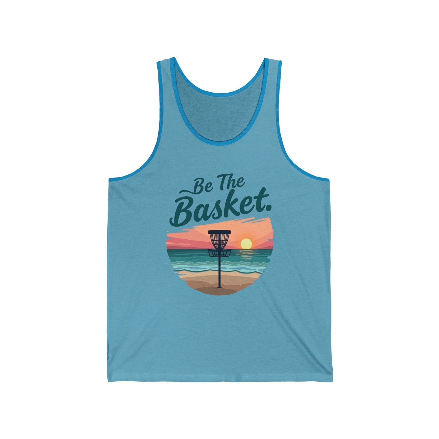 Be The Basket Beach Tank Top with cool design , DISC GOLF SHIRT
