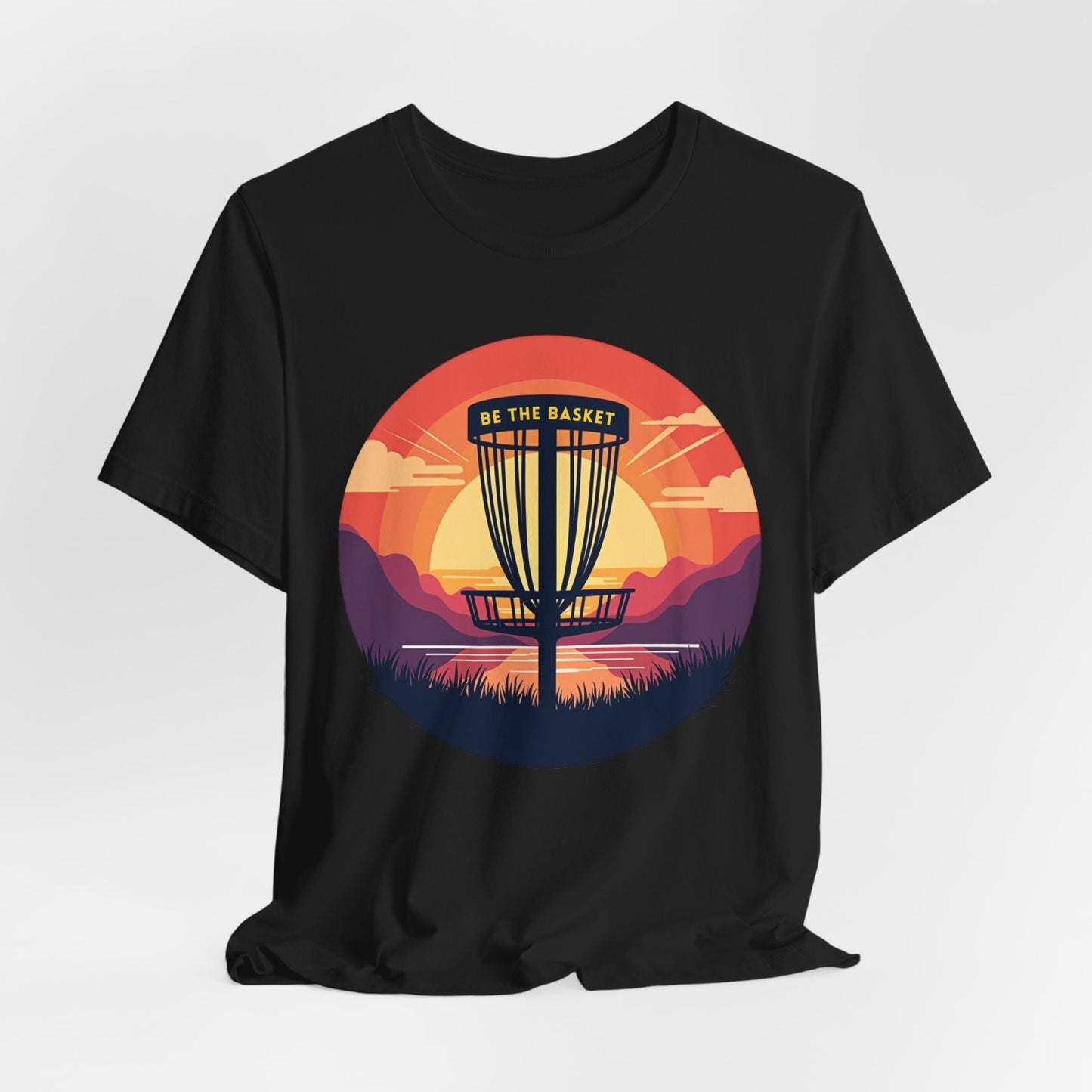 BE THE BASKET Disc Golf Sunset 3 Unisex T-Shirt, DISC GOLF SHIRT