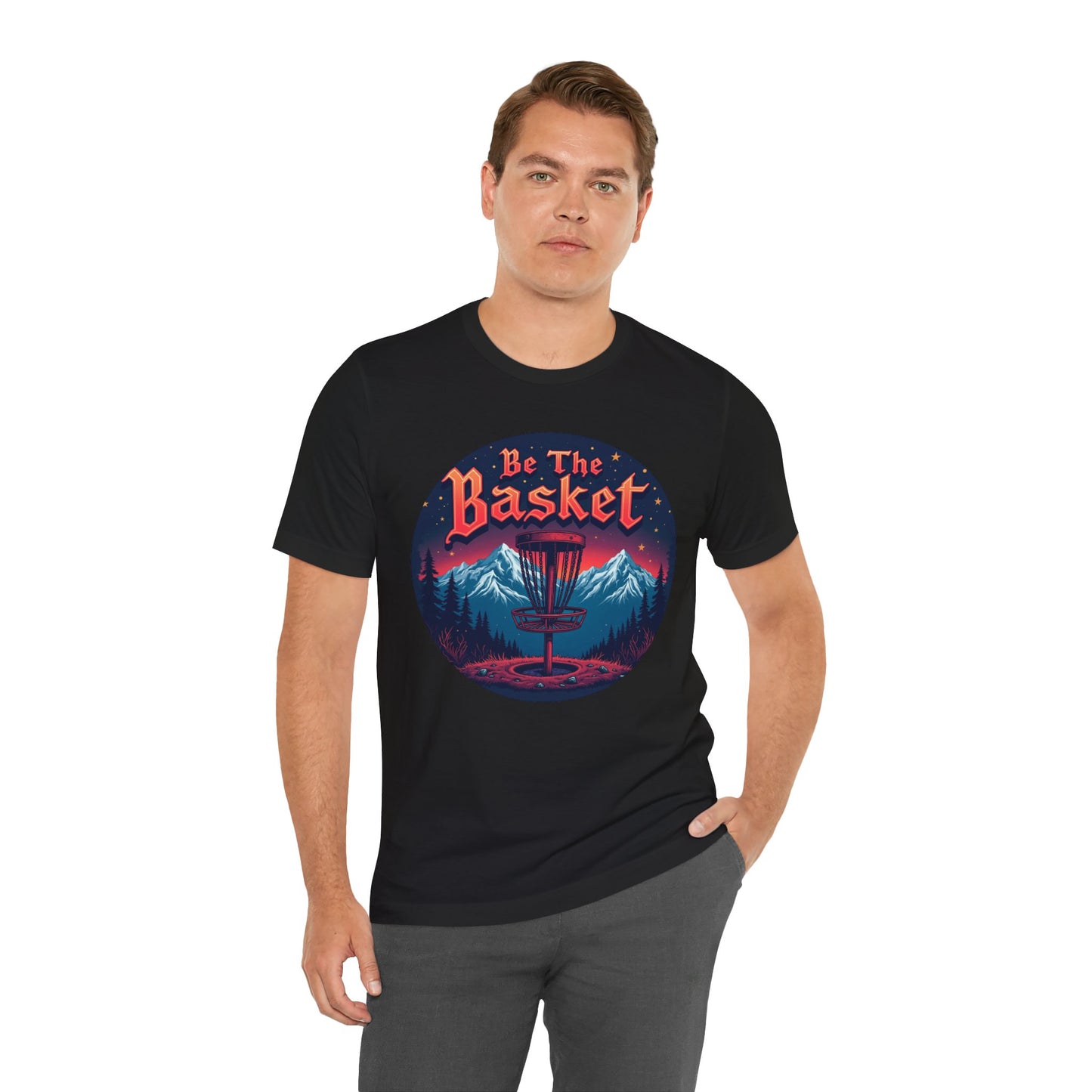 BE THE BASKET Disc Golf Mountain Design Unisex T-Shirt, DISC GOLF SHIRT