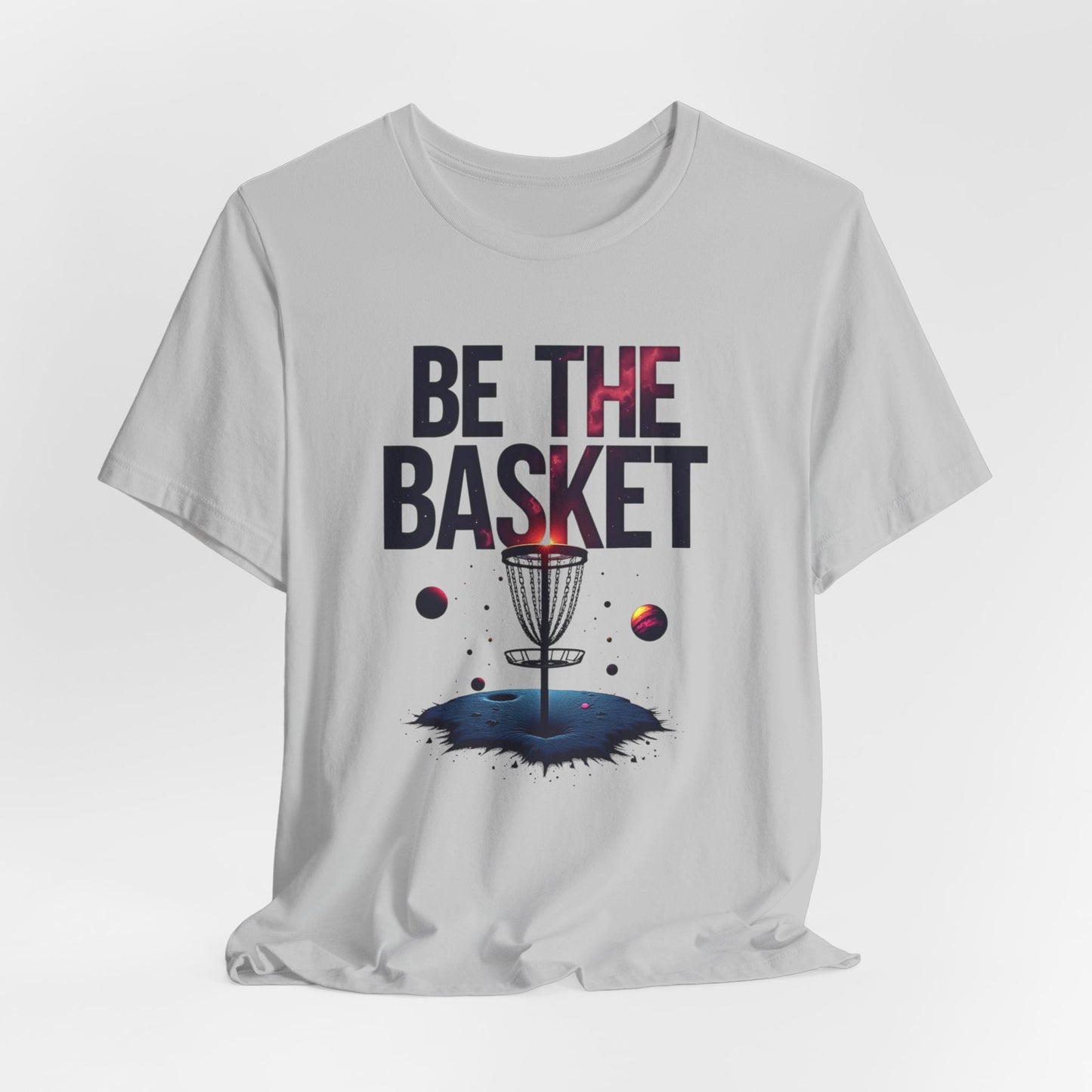 BE THE BASKET Disc Golf Space Design 3, Unisex T-Shirt, Disc Golf Shirt