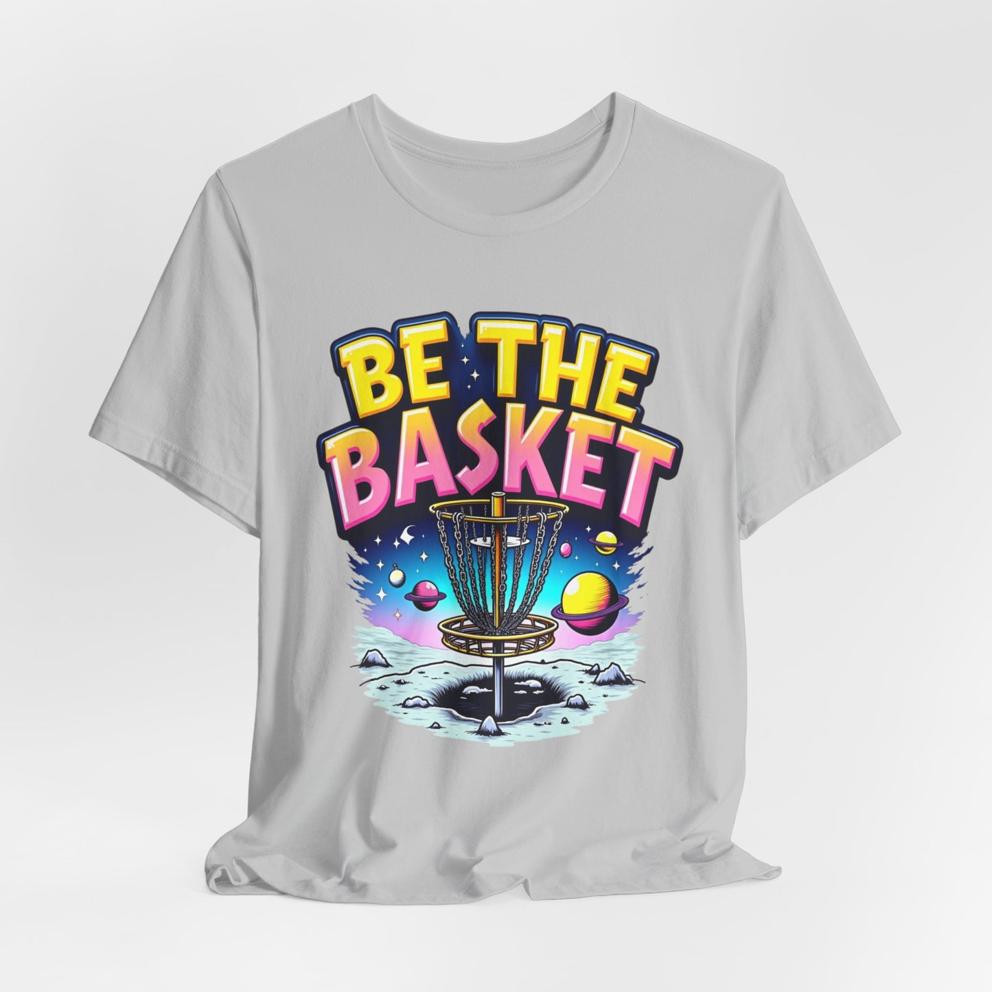 BE THE BASKET Disc Golf Space Design 2, Unisex T-Shirt, Disc Golf Shirt