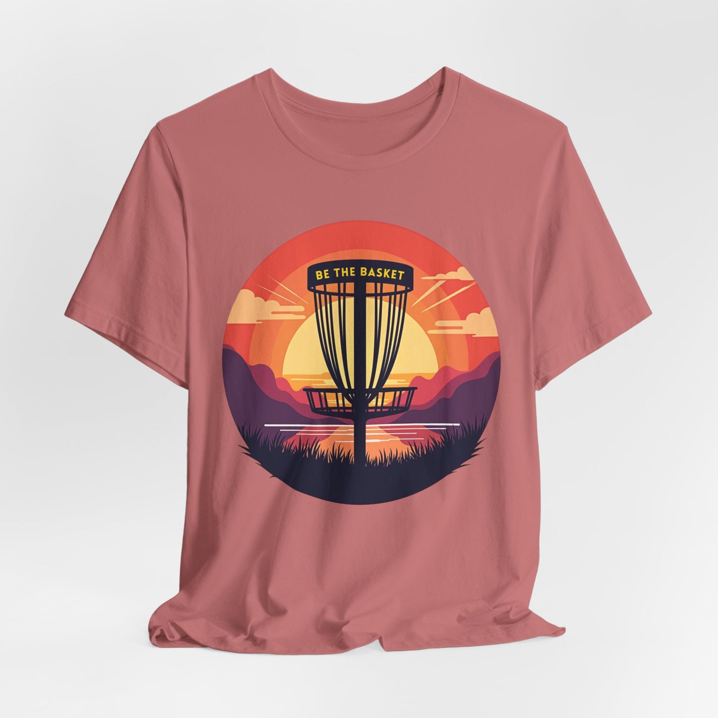 BE THE BASKET Disc Golf Sunset 3 Unisex T-Shirt, DISC GOLF SHIRT