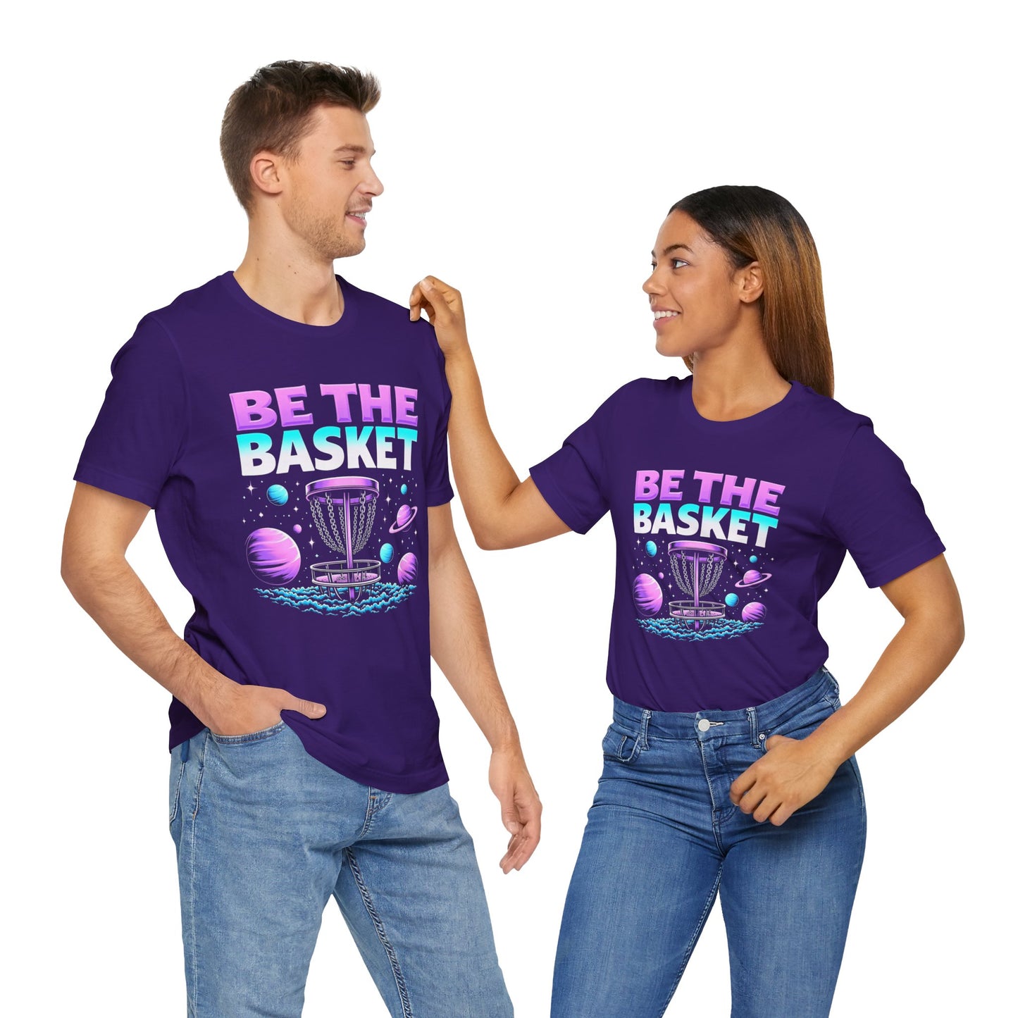 BE THE BASKET Disc Golf Space Design 1, Unisex T-Shirt, Disc Golf Shirt