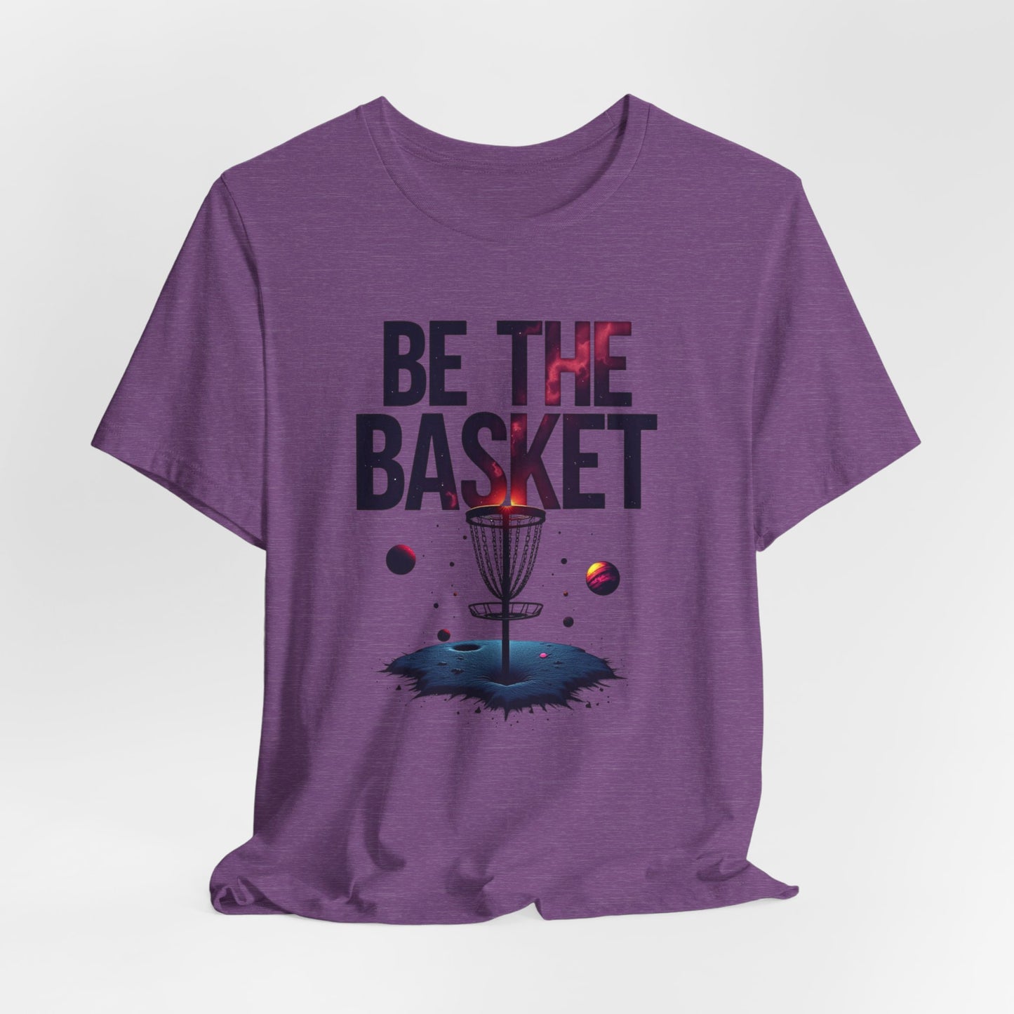 BE THE BASKET Disc Golf Space Design 3, Unisex T-Shirt, Disc Golf Shirt