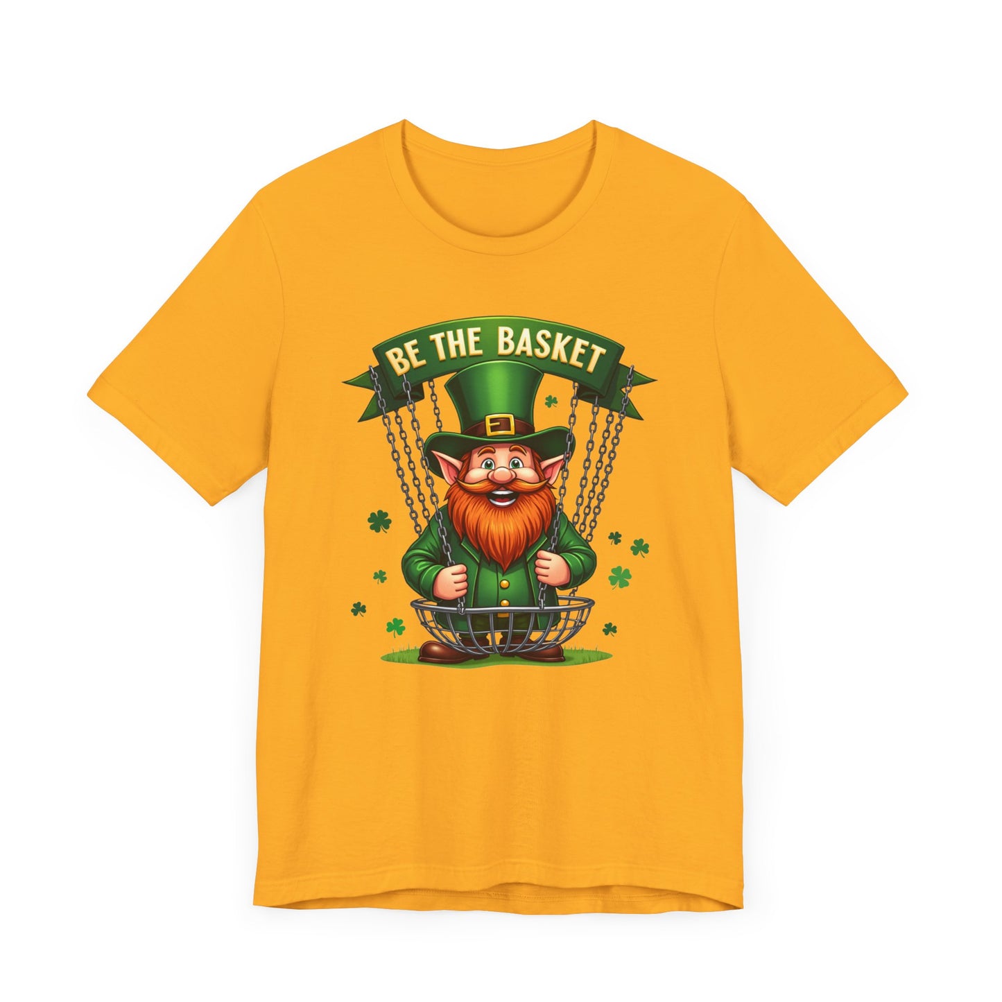 BE THE BASKET Leprechaun Design Unisex T-Shirt, DISC GOLF SHIRT