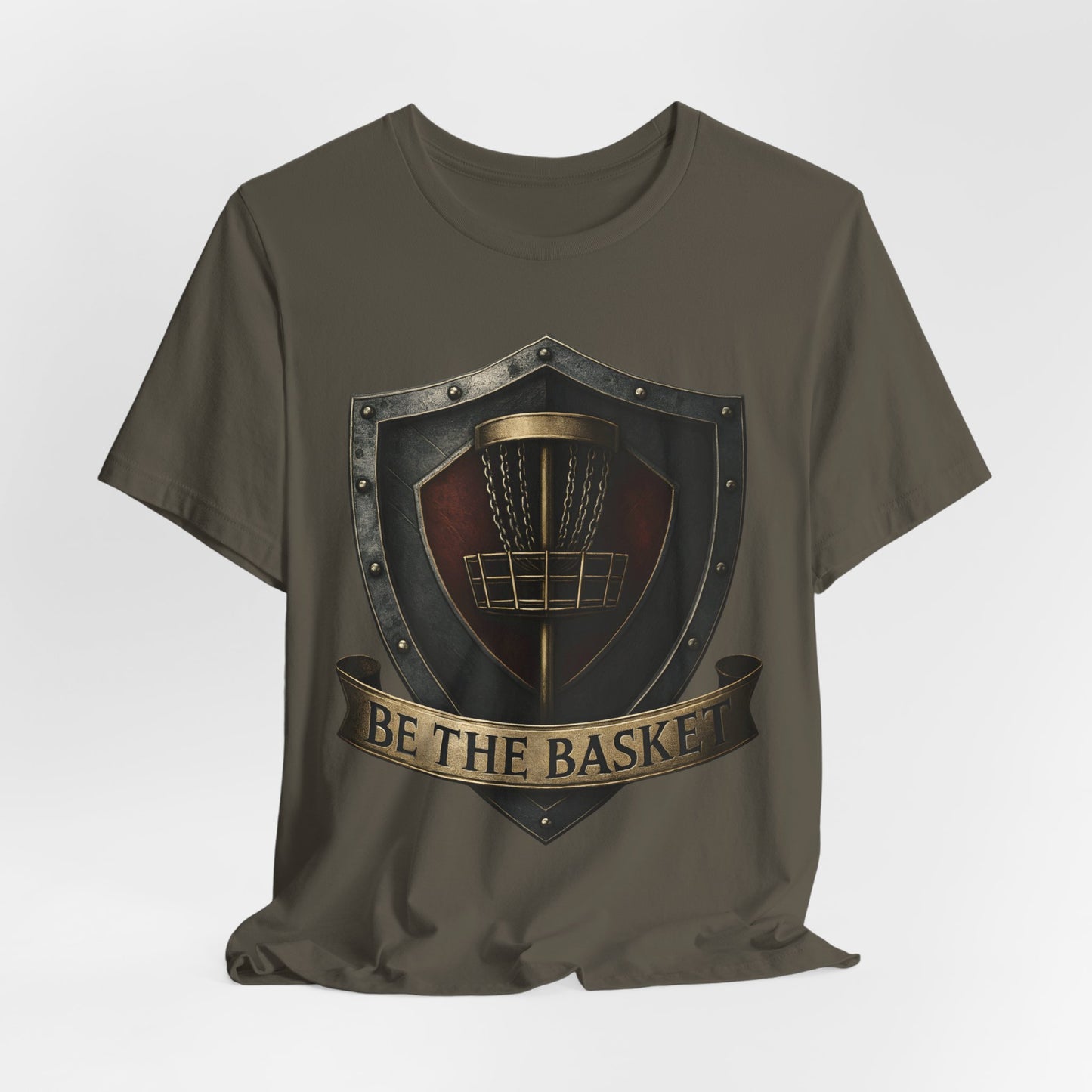 BE THE BASKET Disc Golf Shield 2, Unisex T-Shirt, Disc Golf Shirt