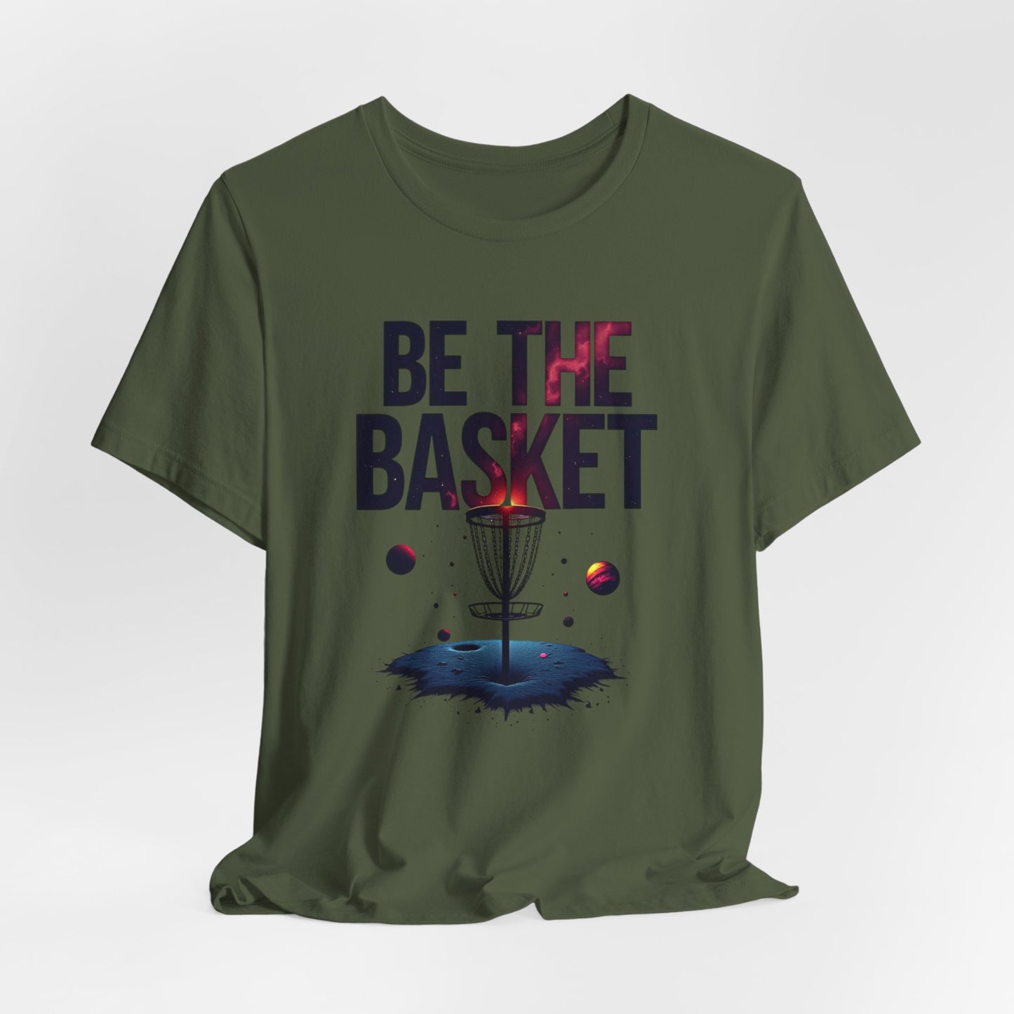 BE THE BASKET Disc Golf Space Design 3, Unisex T-Shirt, Disc Golf Shirt