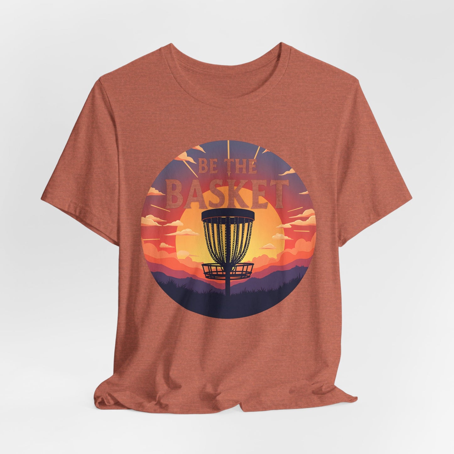 BE THE BASKET Disc Golf Sunset 4 Unisex T-Shirt, DISC GOLF SHIRT