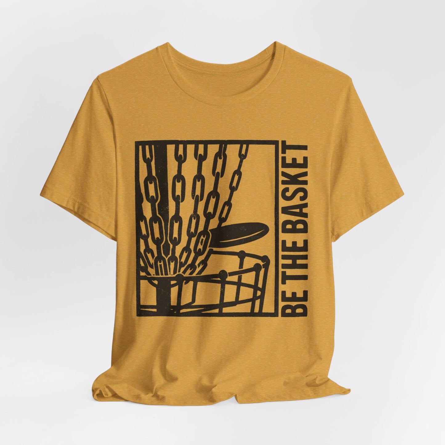 BE THE BASKET Disc Golf Basket Distressed Black 1, Unisex T-Shirt