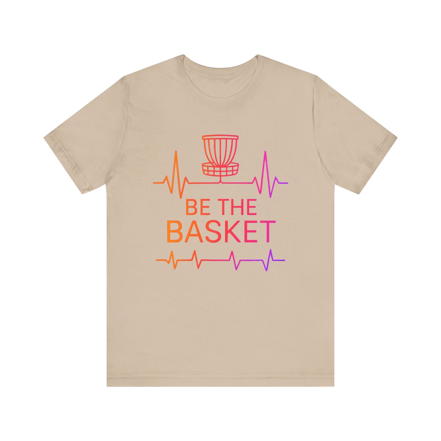 BE THE BASKET Disc Golf Heartbeat OrangeRed , Unisex T-Shirt, Disc Golf Shirt