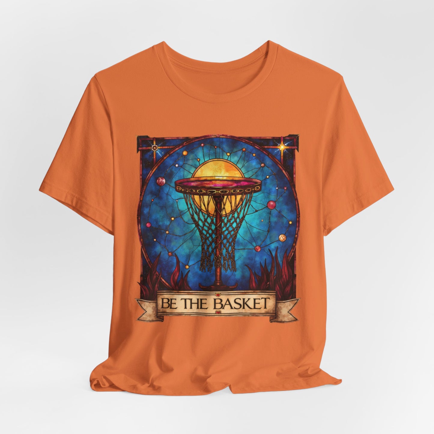 BE THE BASKET Basketball Stain Glass, Unisex T-Shirt