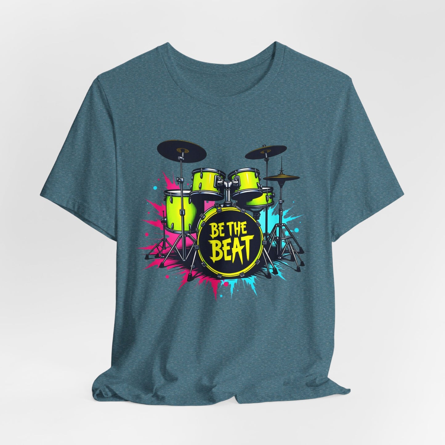 BE THE BEAT Neon Drums Design 1 - Drummer Unisex T-Shirt