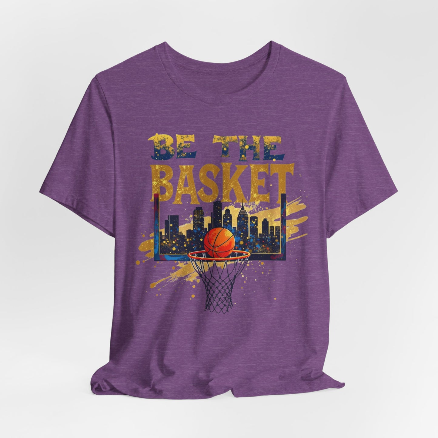 BE THE BASKET Basketball Skyline Backboard Gold, Basketball Unisex T-Shirt