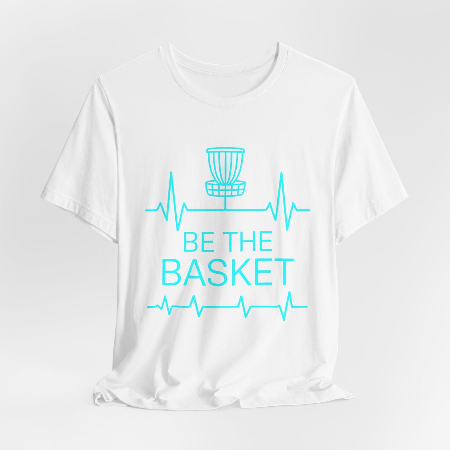 BE THE BASKET Disc Golf Heartbeat Blue , Unisex T-Shirt, Disc Golf Shirt