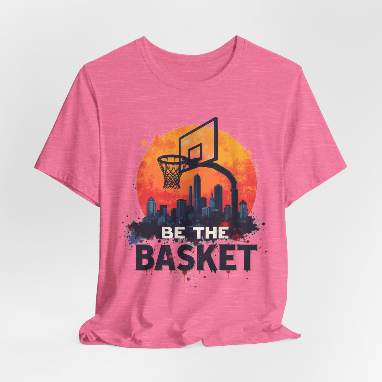 BE THE BASKET Basketball Skyline Sunset 3, Basketball Unisex T-Shirt