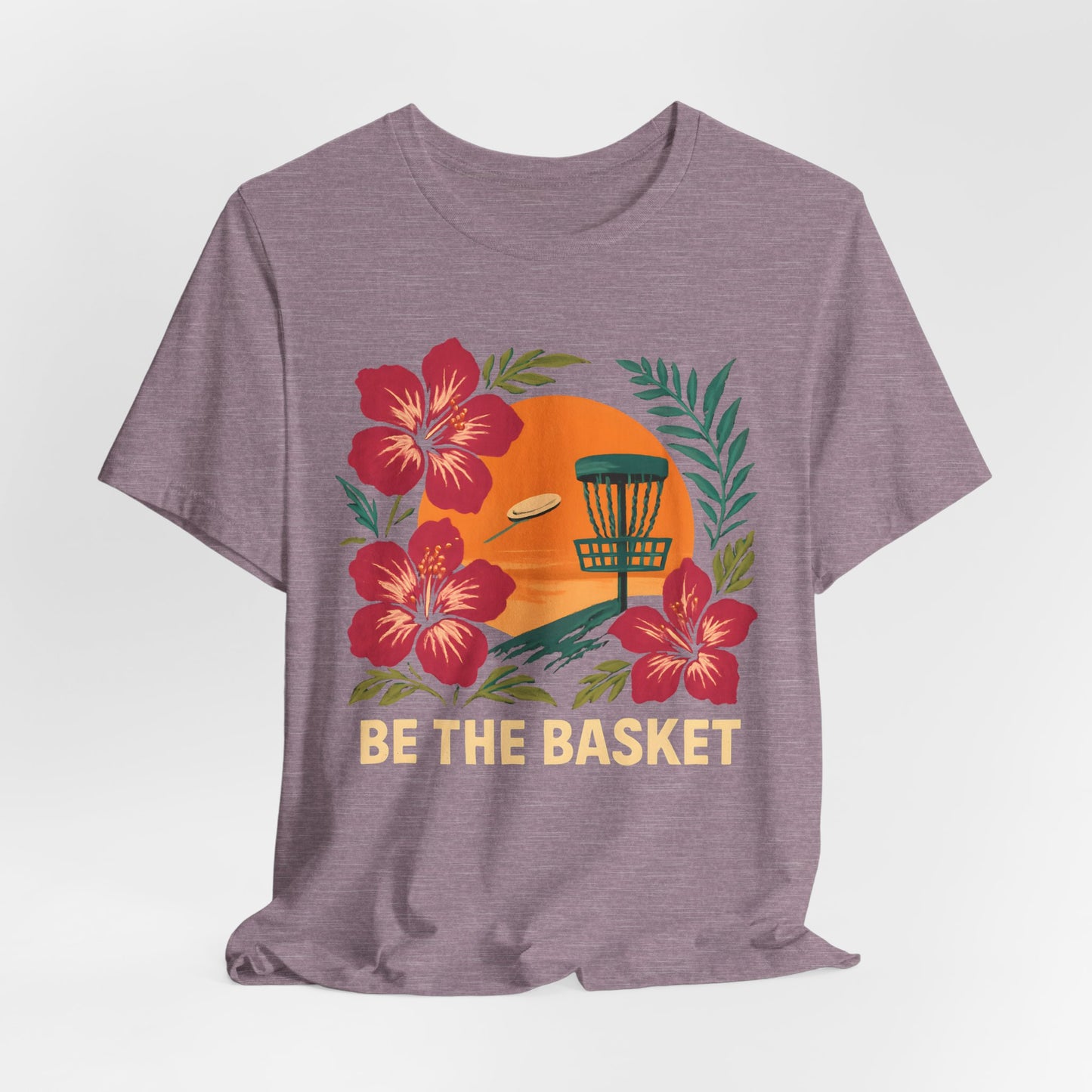BE THE BASKET Disc Golf Basket Hawaiian 1, Unisex T-Shirt, Disc Golf Shirt