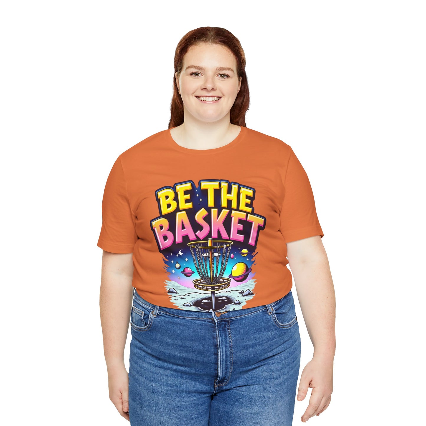 BE THE BASKET Disc Golf Space Design 2, Unisex T-Shirt, Disc Golf Shirt