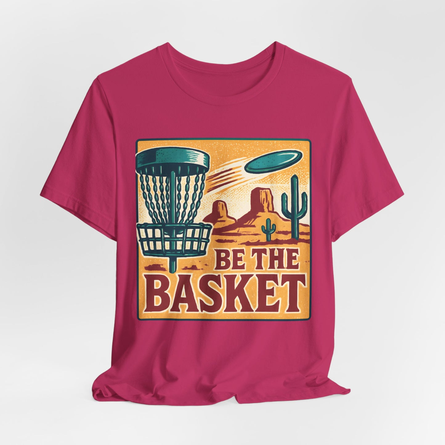 BE THE BASKET Disc Golf Desert Scene 5, Unisex T-Shirt