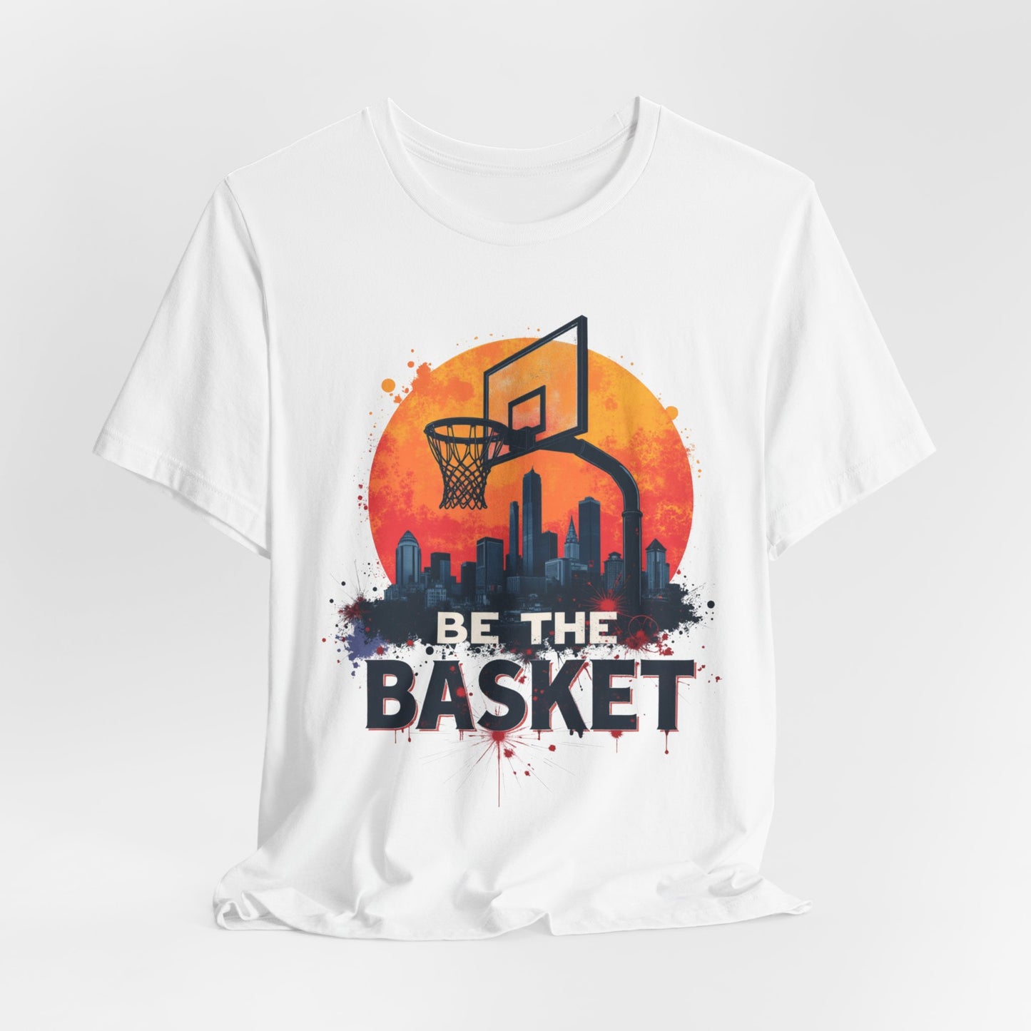 BE THE BASKET Basketball Skyline Sunset 3, Basketball Unisex T-Shirt