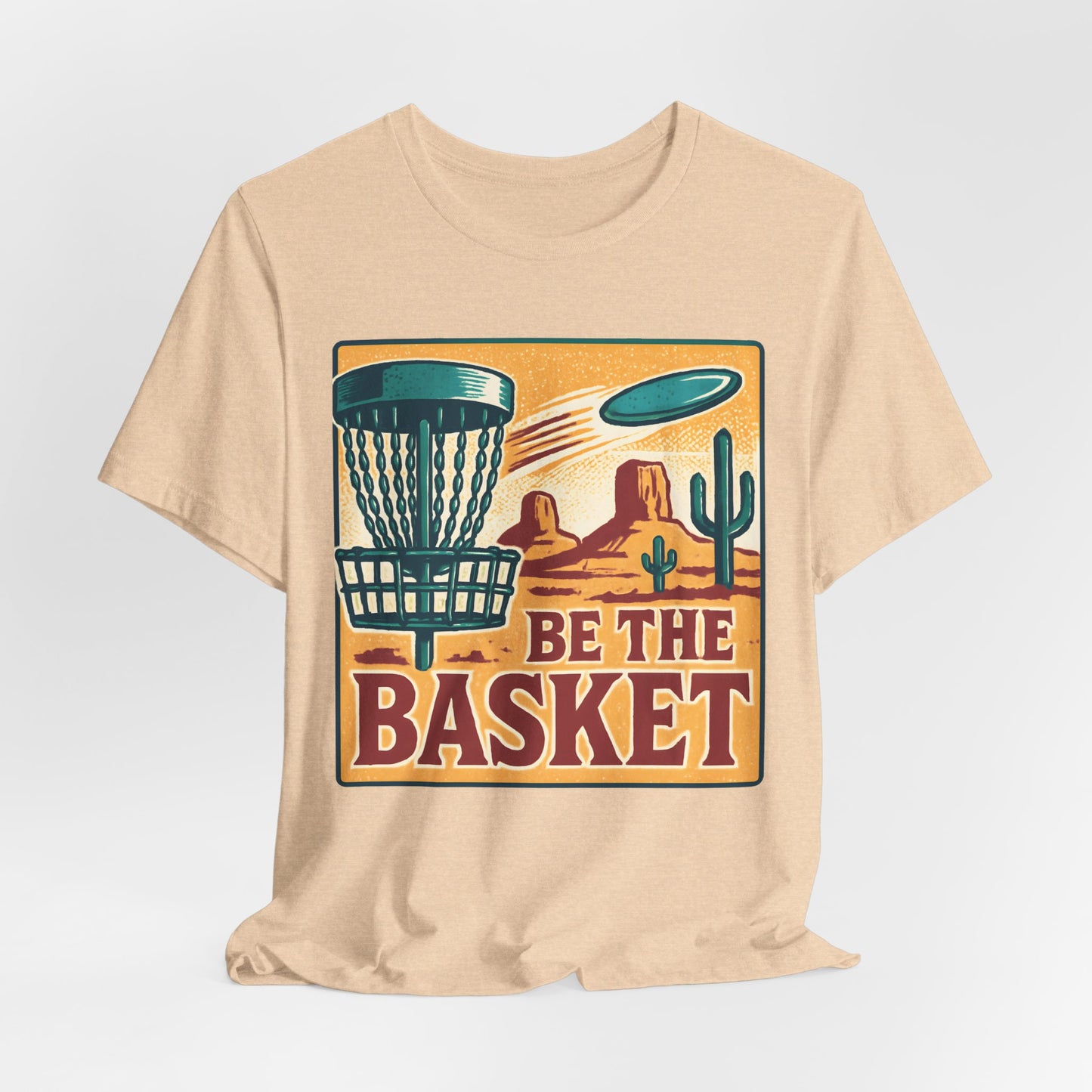 BE THE BASKET Disc Golf Desert Scene 5, Unisex T-Shirt