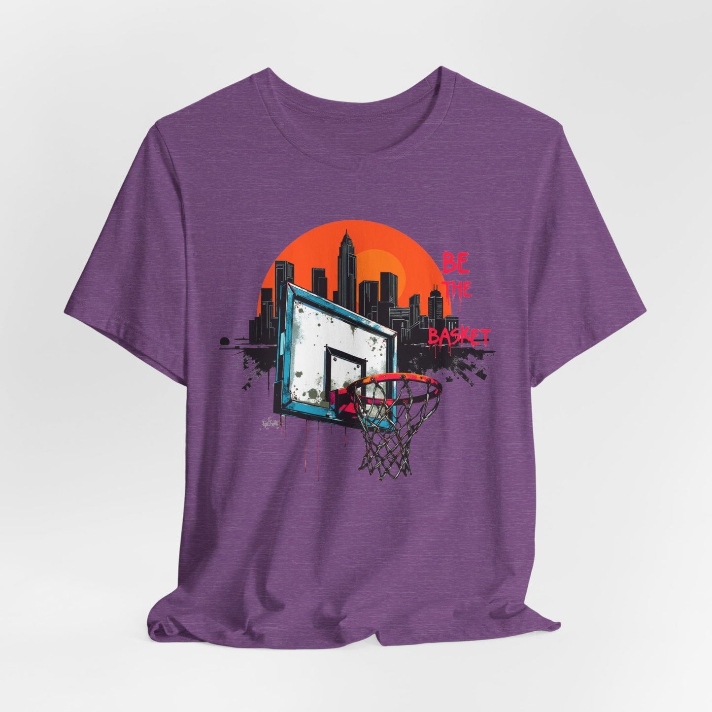 BE THE BASKET Basketball Goal Skyline Sunset 1, Basketball Unisex T-Shirt