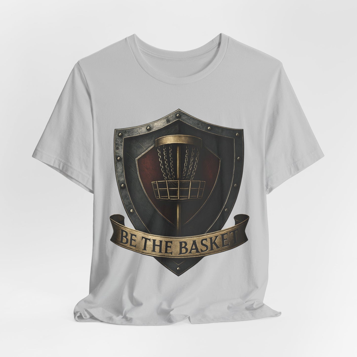 BE THE BASKET Disc Golf Shield 2, Unisex T-Shirt, Disc Golf Shirt