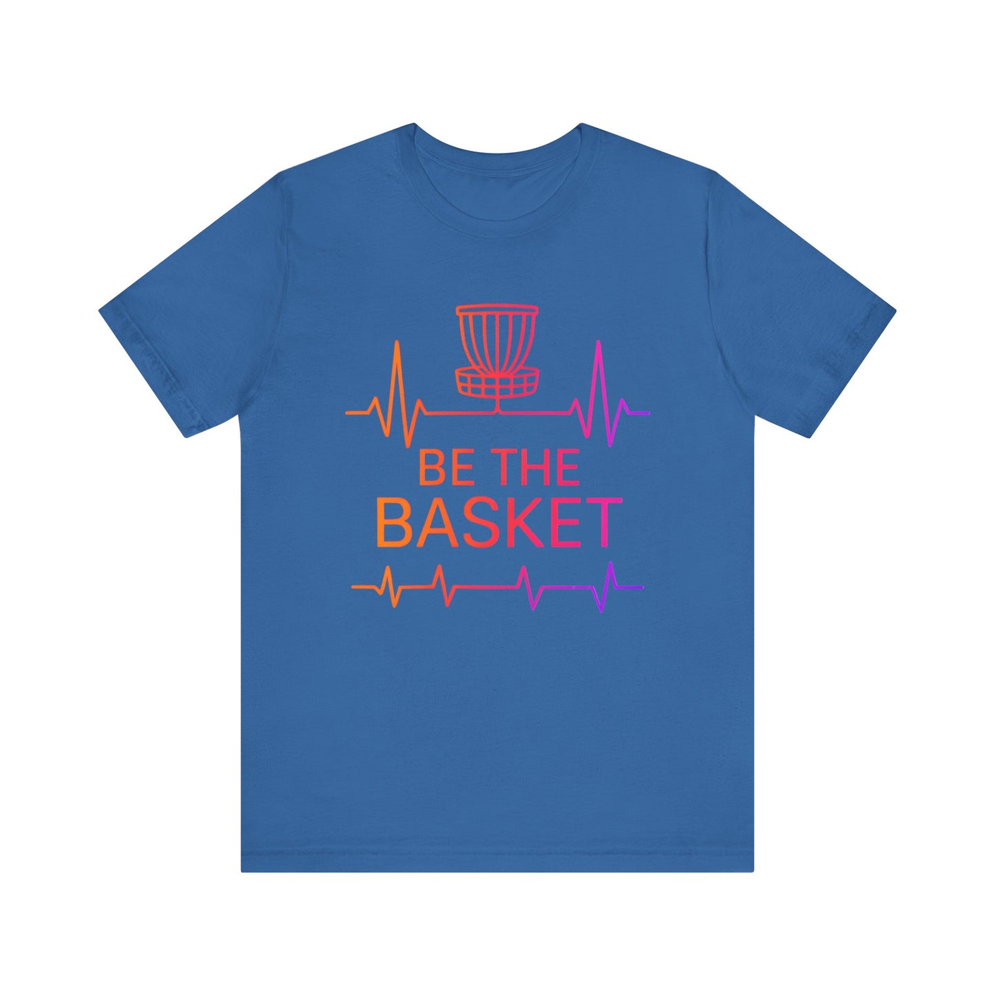 BE THE BASKET Disc Golf Heartbeat OrangeRed , Unisex T-Shirt, Disc Golf Shirt