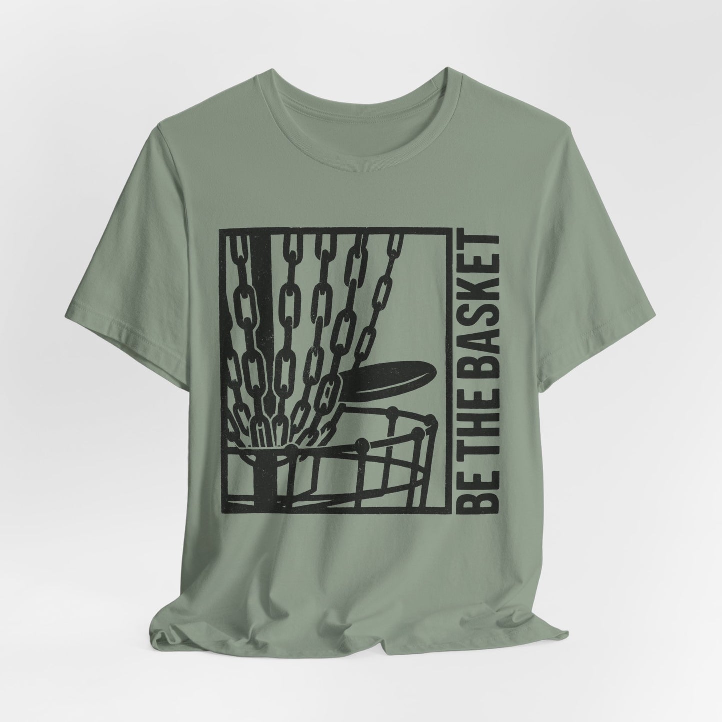 BE THE BASKET Disc Golf Basket Distressed Black 1, Unisex T-Shirt