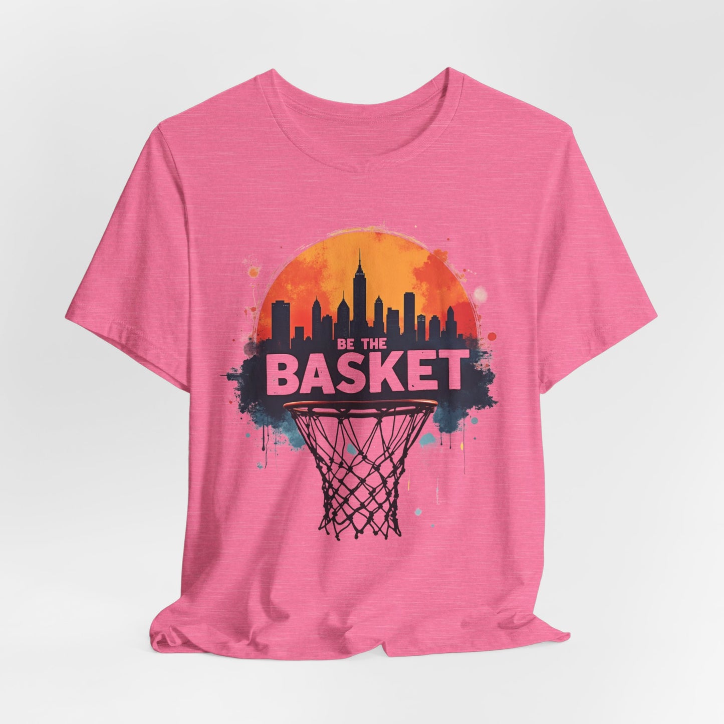 BE THE BASKET Basketball Skyline Sunset 1, Basketball Unisex T-Shirt