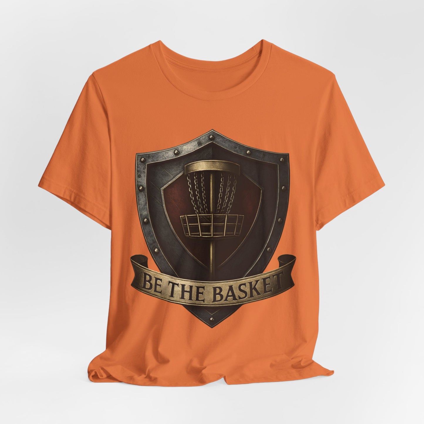 BE THE BASKET Disc Golf Shield 2, Unisex T-Shirt, Disc Golf Shirt