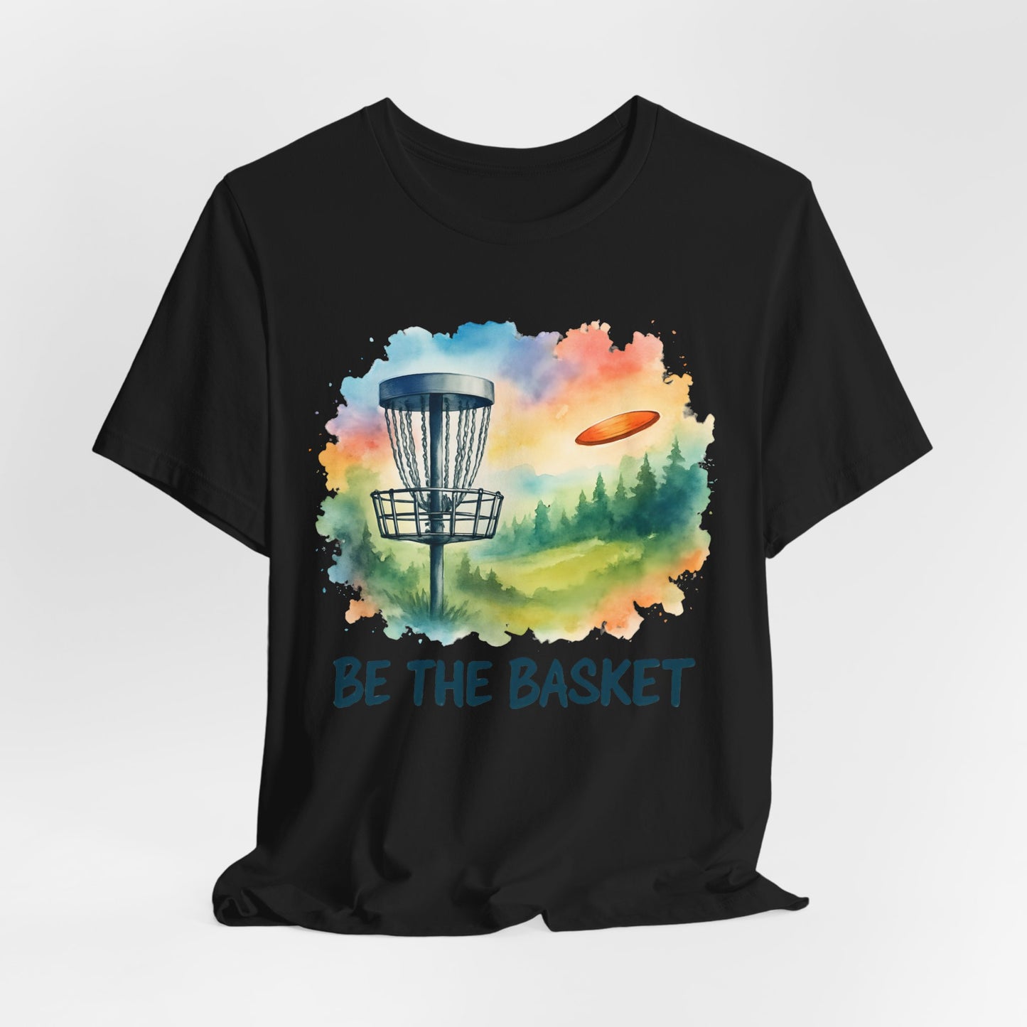 BE THE BASKET Disc Golf Basket Watercolor 2, Unisex T-Shirt