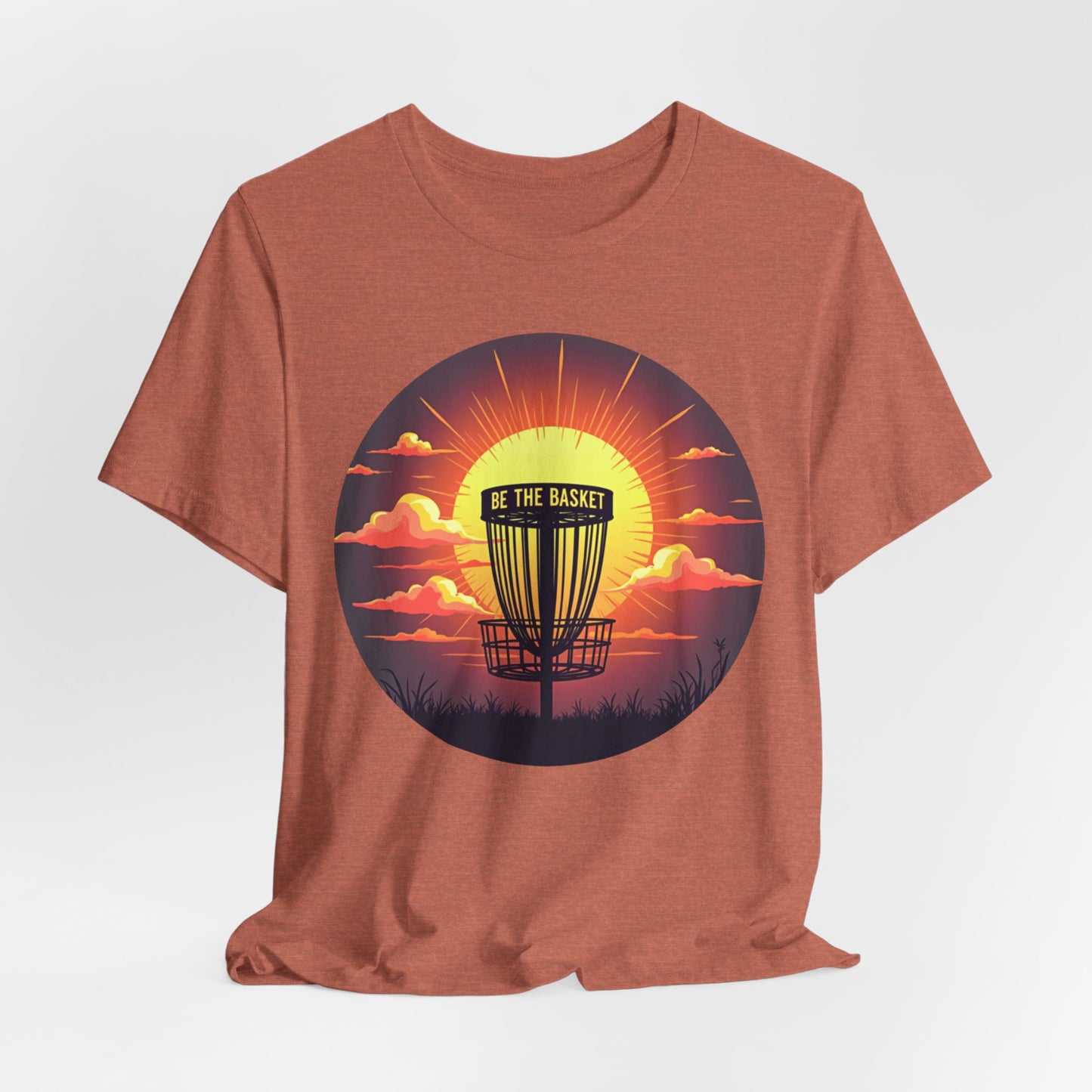 BE THE BASKET Disc Golf Sunset 1 Unisex T-Shirt, DISC GOLF SHIRT