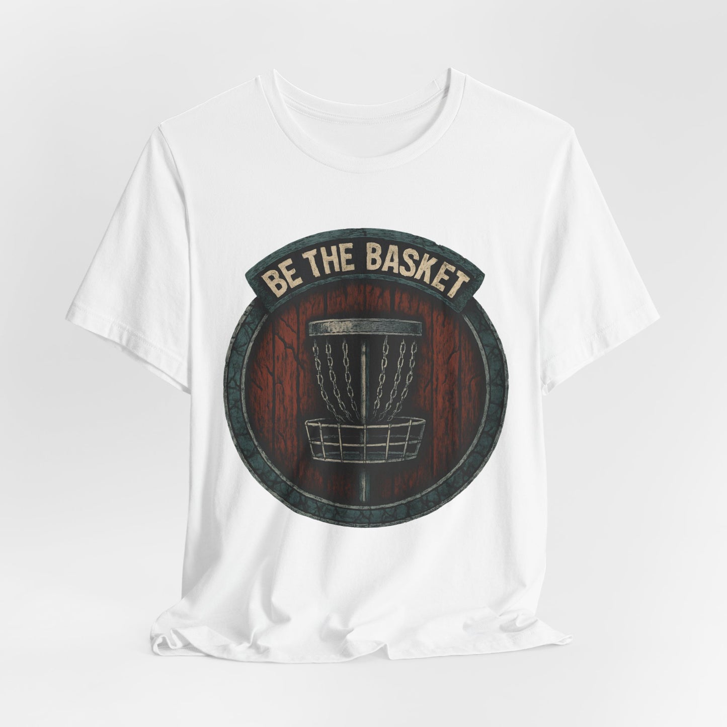 BE THE BASKET Disc Golf Shield 1, Unisex T-Shirt, Disc Golf Shirt
