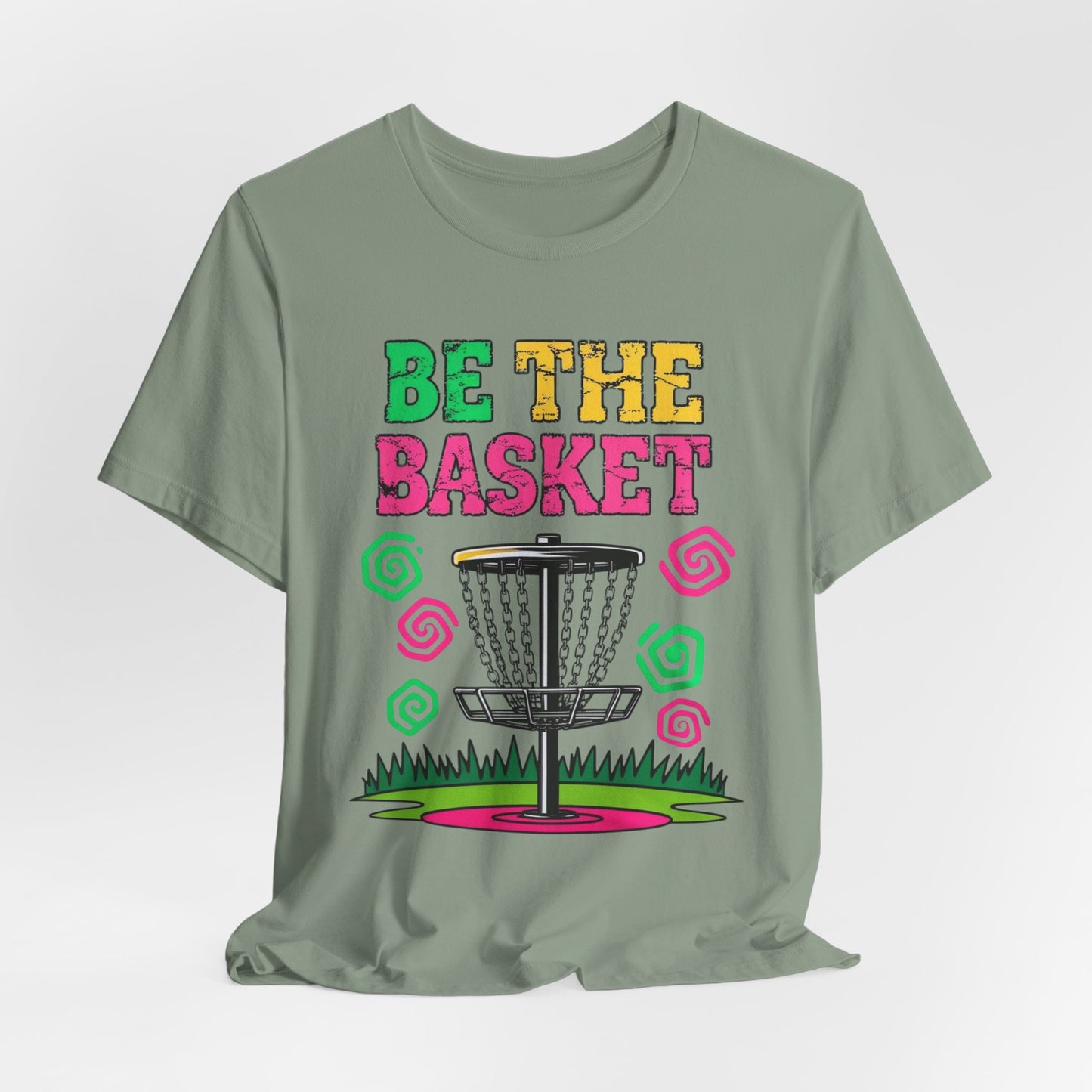 BE THE BASKET Colorful Groovy Design , Unisex T-Shirt, Disc Golf Shirt