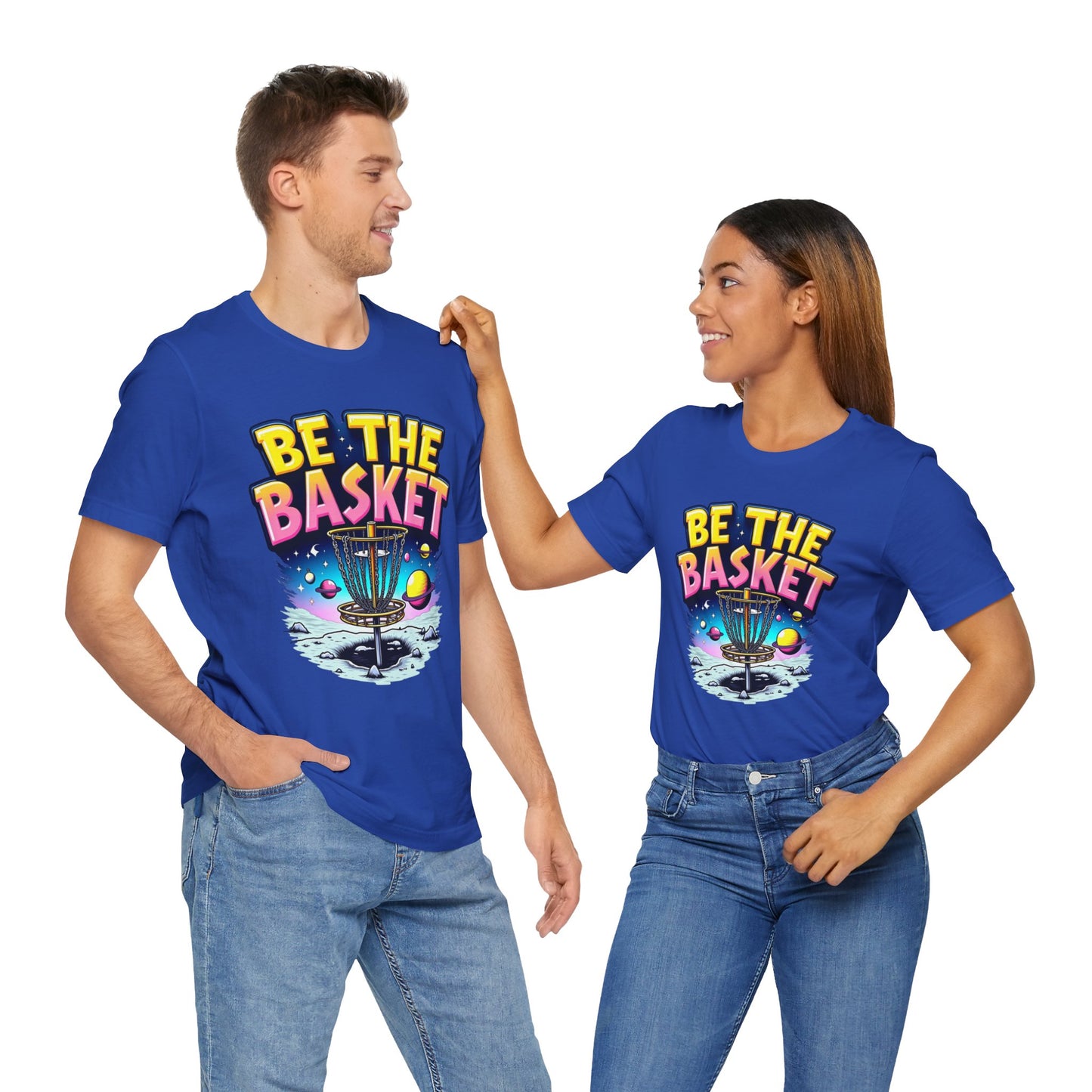 BE THE BASKET Disc Golf Space Design 2, Unisex T-Shirt, Disc Golf Shirt