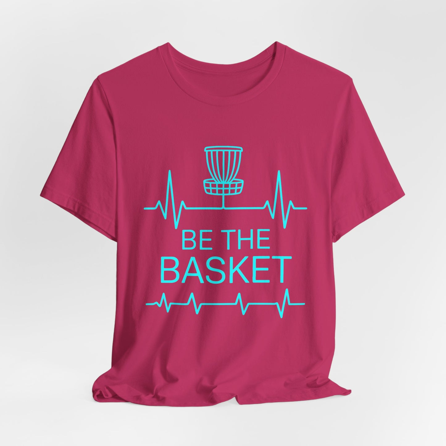BE THE BASKET Disc Golf Heartbeat Blue , Unisex T-Shirt, Disc Golf Shirt